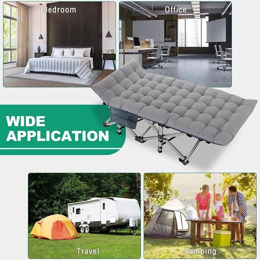 Portable Collapsible Camp Bed with Soft Mattress
