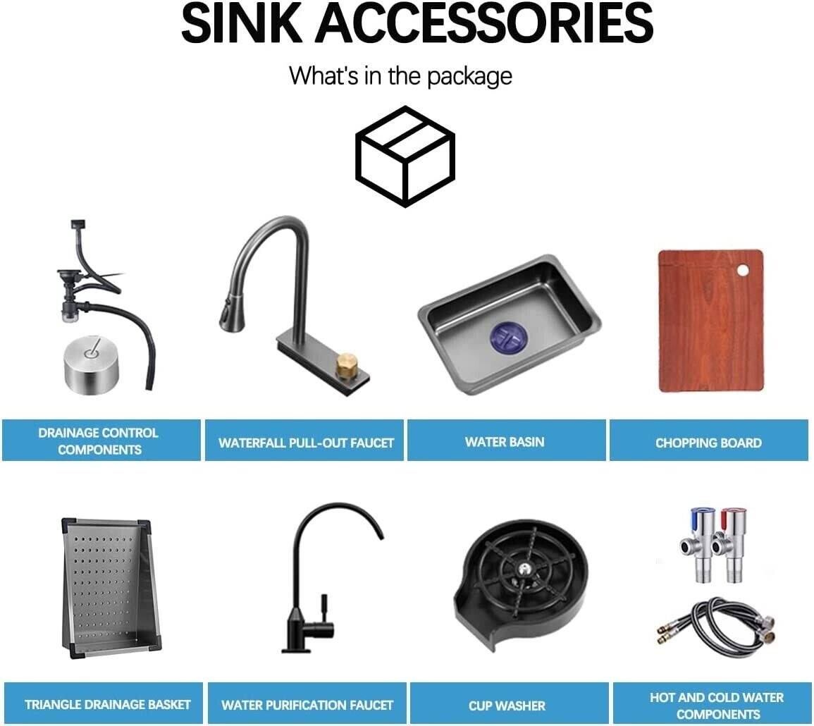 Modern Black Stainless Steel Kitchen Faucet with Pulldown