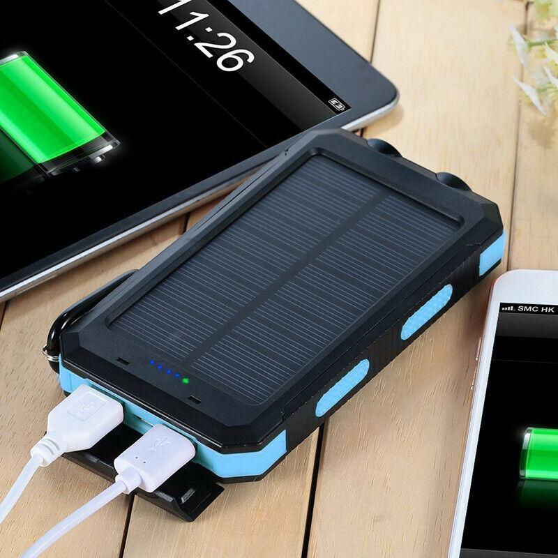 Portable Solar Charger Fast Dual USB Power Bank