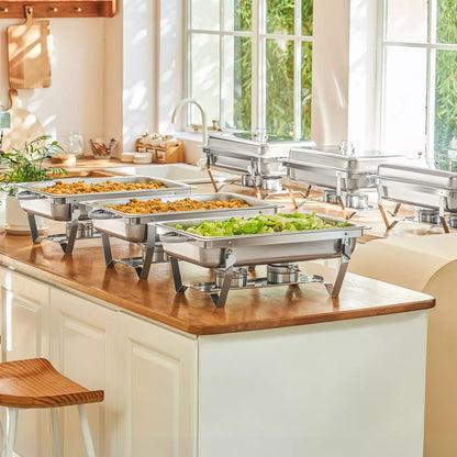 Large 6 Piece Chafing Dish Set