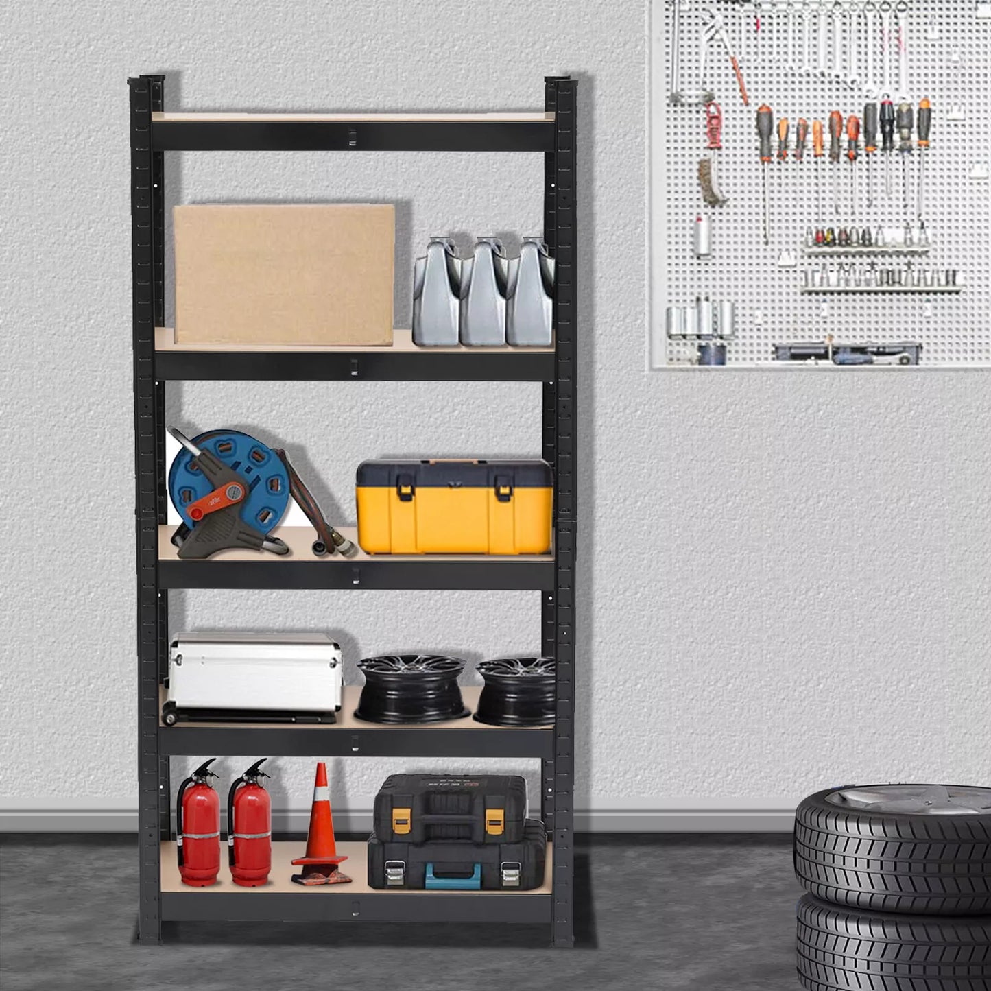 Space Saving 5-Level Garage Storage Shelves - Halri