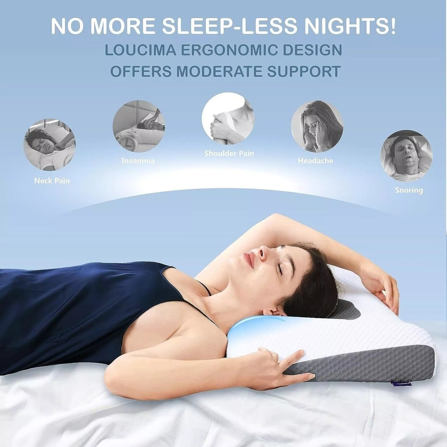 Contour Pillow for Neck Support Relief