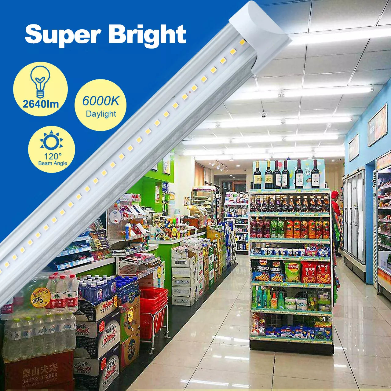 Bright 4FT 6 Pack Commercial LED Lighting