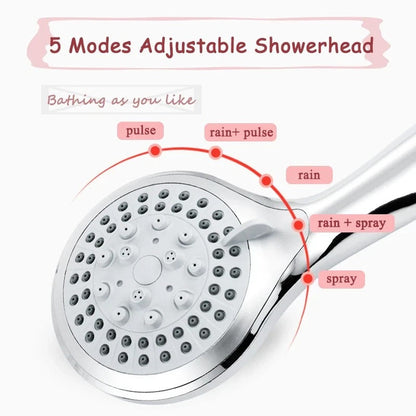 Powerful Shower Head with Long 5ft Hose