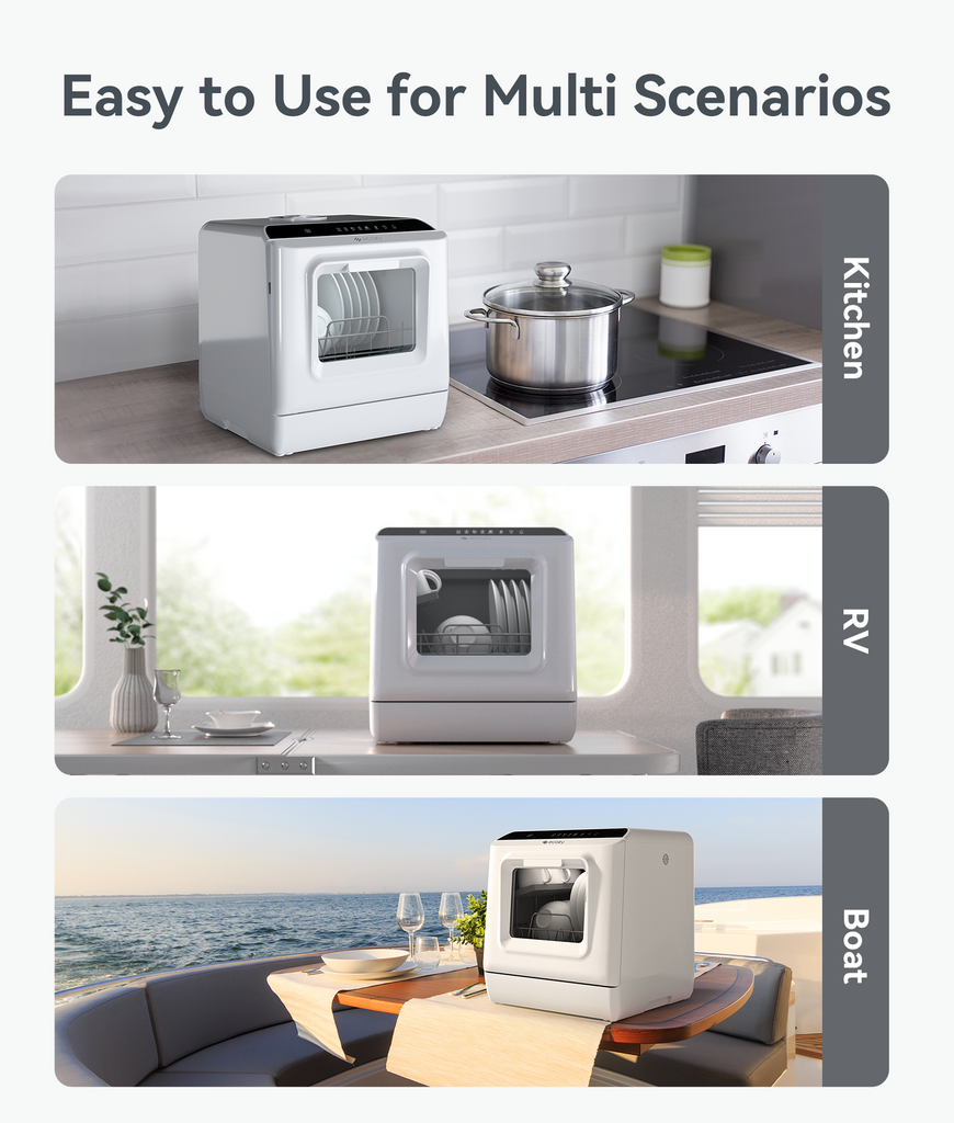 Compact Space Saving Tabletop Dishwasher