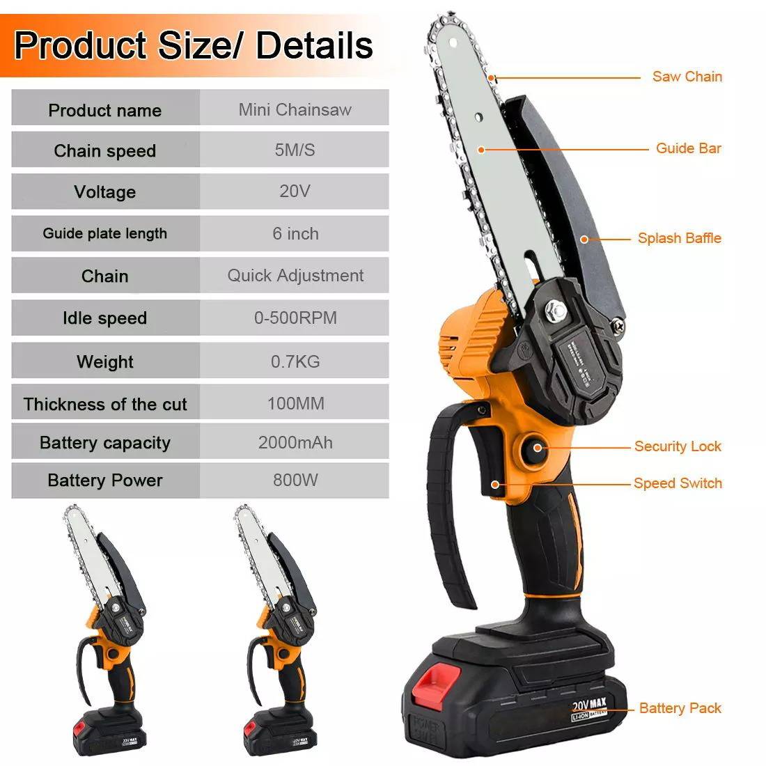 Portable Compact Battery Chainsaw