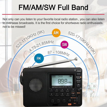 Compact Portable AM FM Radio Speaker