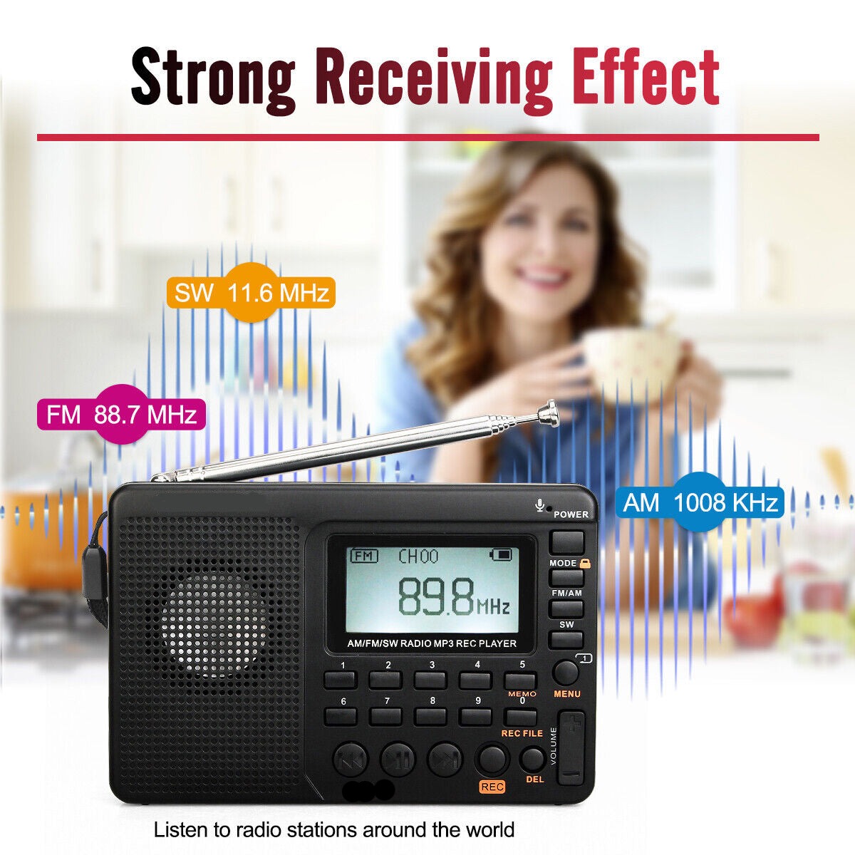 Compact Portable AM FM Radio Speaker