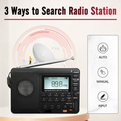 Compact Portable AM FM Radio Speaker
