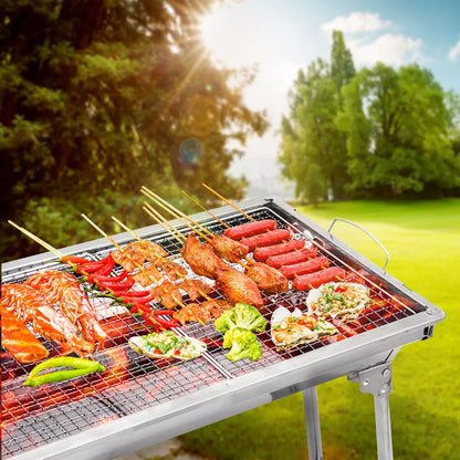Compact Folding BBQ Charcoal Grill Set