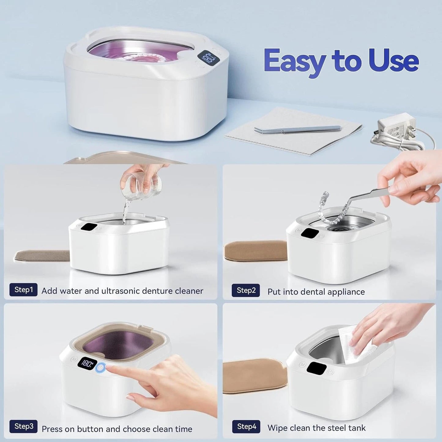 Professional Jewelry Cleaning Ultrasonic Device