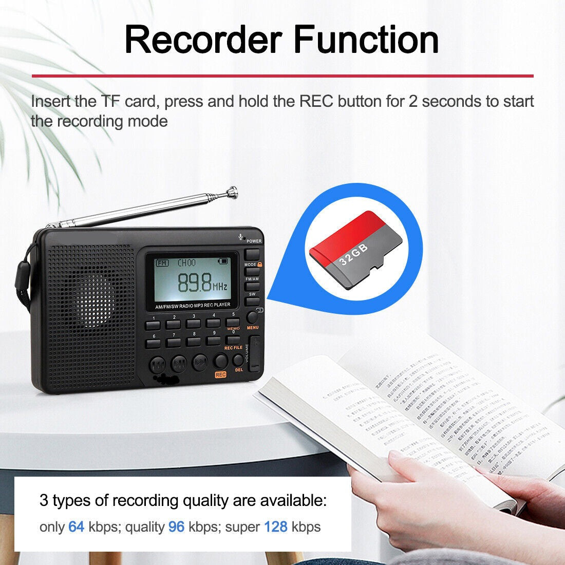 Compact Portable AM FM Radio Speaker