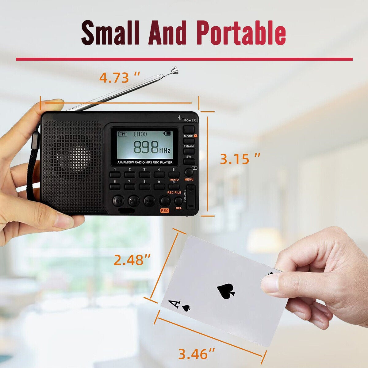 Compact Portable AM FM Radio Speaker