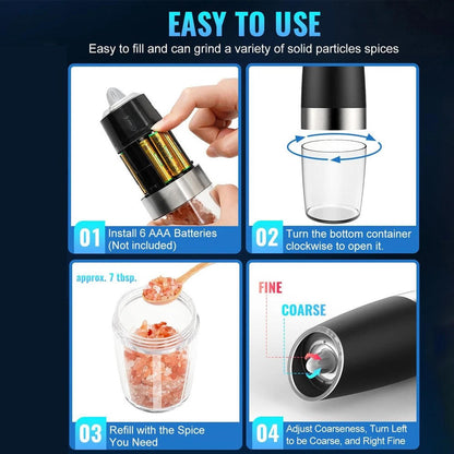 Automatic Salt Pepper Mill Set 2 Piece