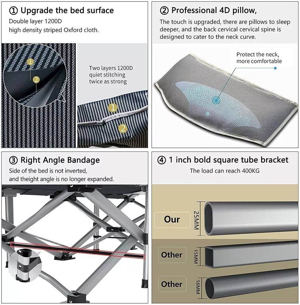 Portable Collapsible Camp Bed with Soft Mattress