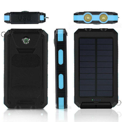 Portable Solar Charger Fast Dual USB Power Bank