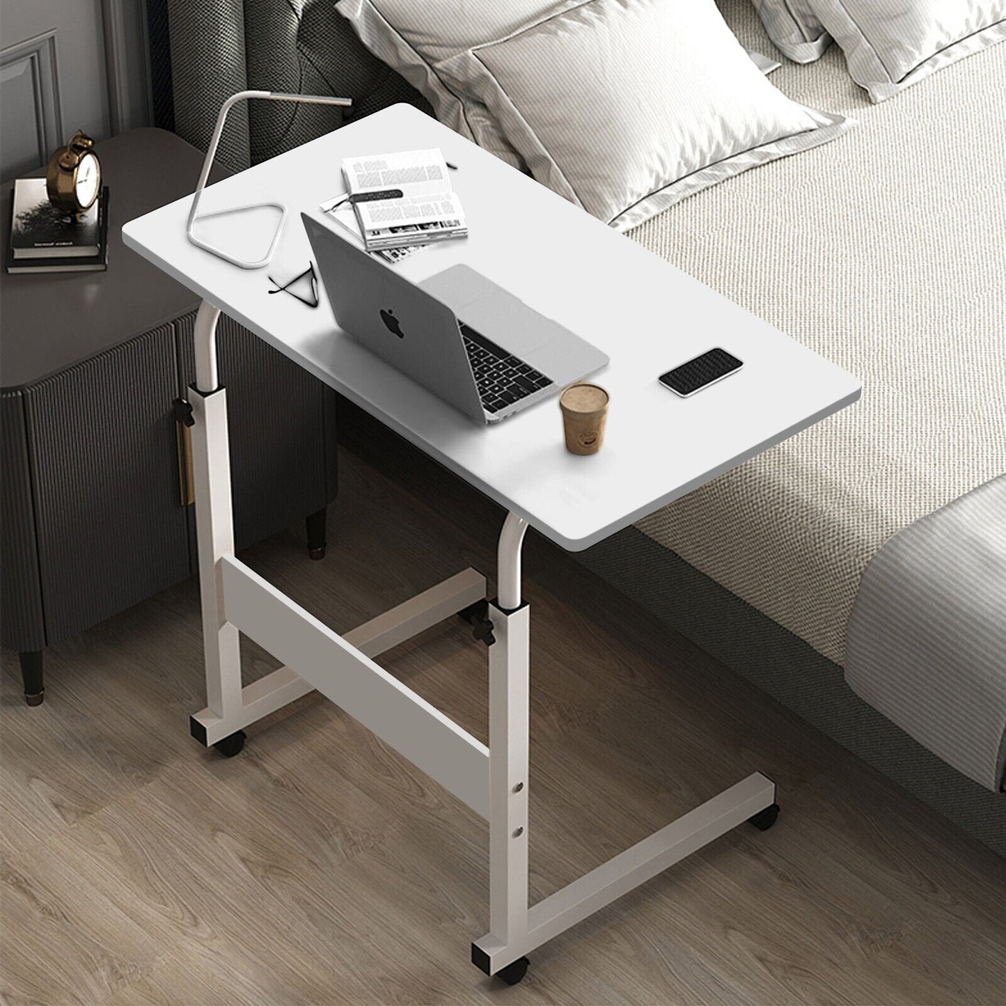 Space Saving Rolling Bedside Laptop Desk Table - Halri