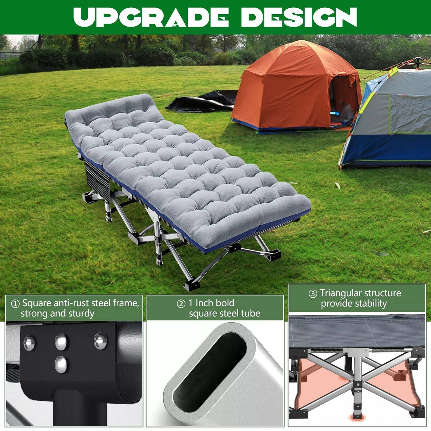 Portable Bed with Comfortable Mattress