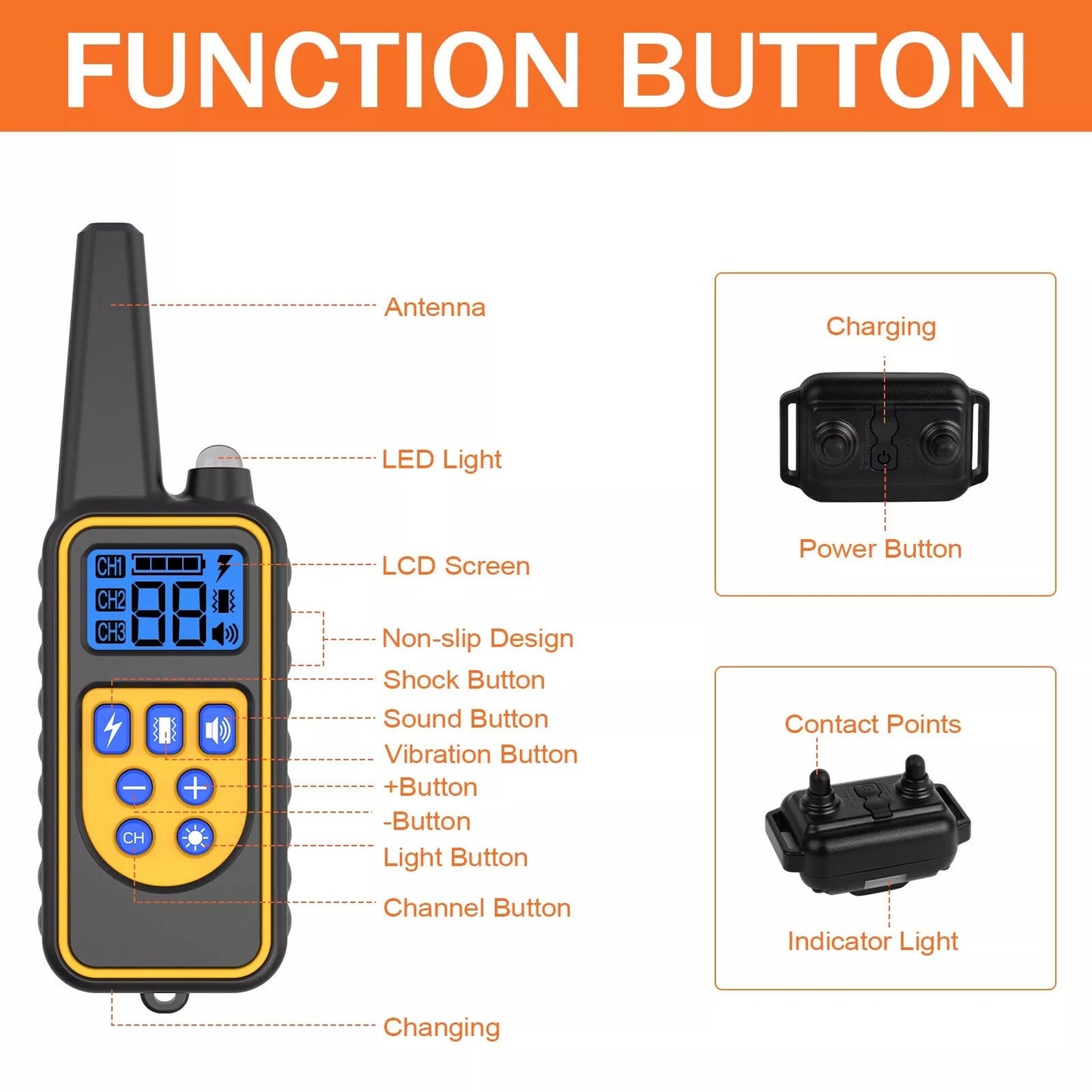 Rechargeable Pet Training Collar Remote Control