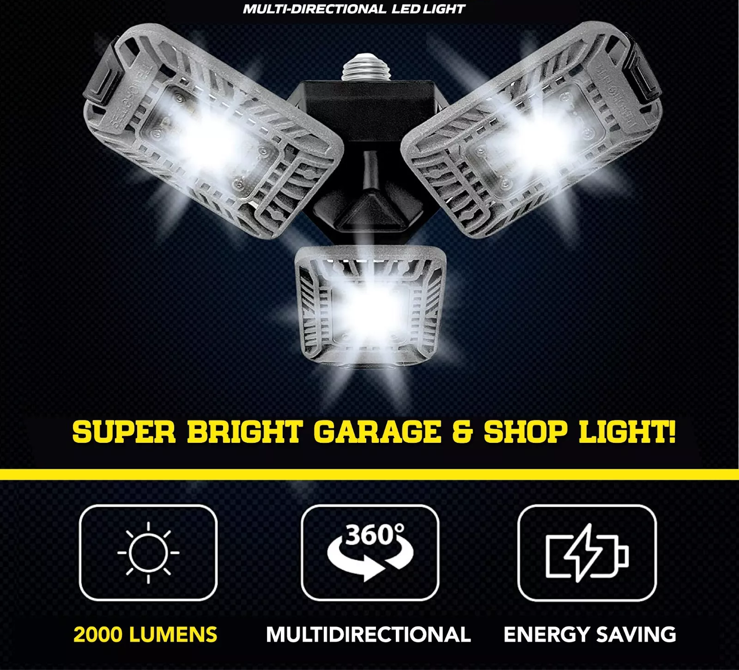 Bright 3 Head Adjustable LED Ceiling Light