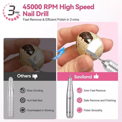 Compact Rechargeable Nail Drill Kit