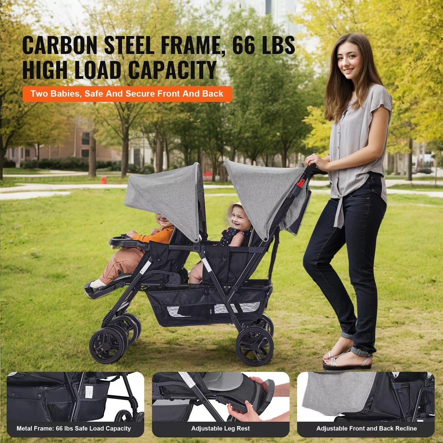 Compact Dual Baby Stroller
