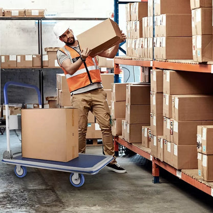 Portable Folding Utility Cart With Heavy Duty Wheels