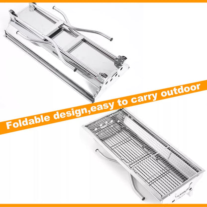 Compact Folding BBQ Charcoal Grill Set