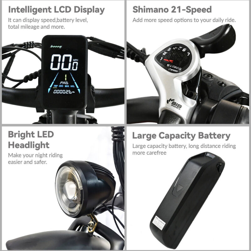 Powerful Adult Electric Bicycle 1500W Fat Tire Ebike 48V