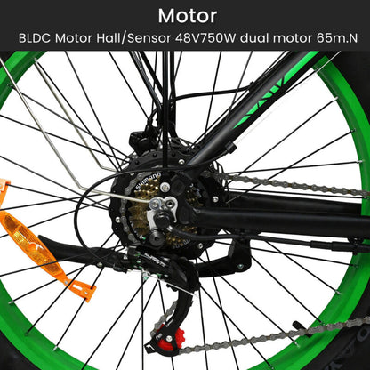 Powerful Adult Electric Bicycle 1500W Fat Tire Ebike 48V