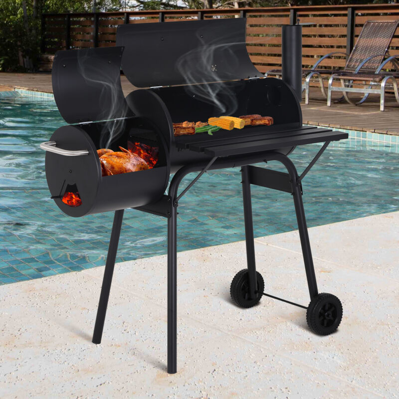 Large Outdoor Charcoal BBQ Grill Smoker Pit - Halri