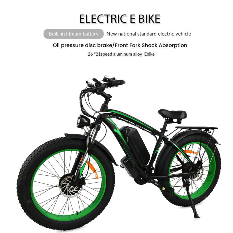 Powerful Adult Electric Bicycle 1500W Fat Tire Ebike 48V