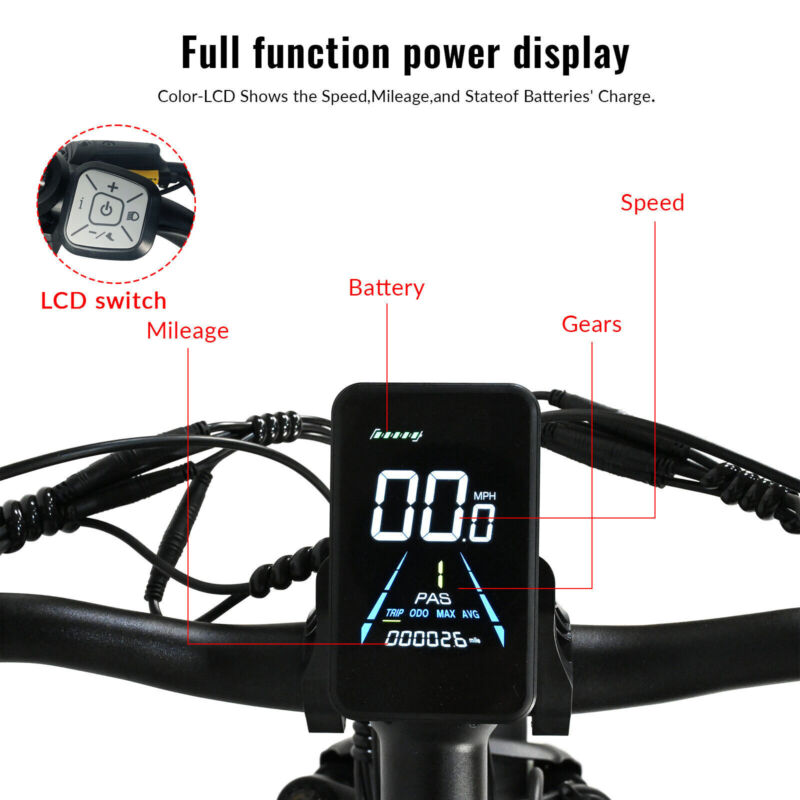 Powerful Adult Electric Bicycle 1500W Fat Tire Ebike 48V