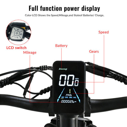 Powerful Adult Electric Bicycle 1500W Fat Tire Ebike 48V