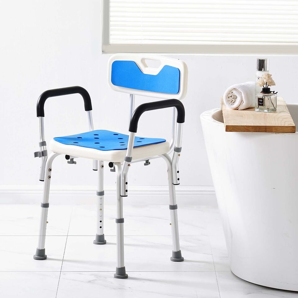Comfortable Shower Seat – Stable Bath Chair with Grip Feet - Halri