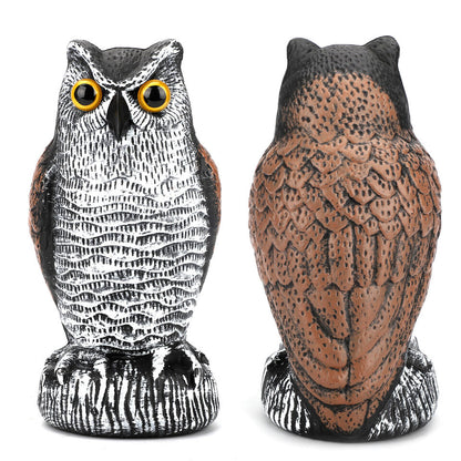 2 Pack Rotating Owl Decoy Bird Scarer