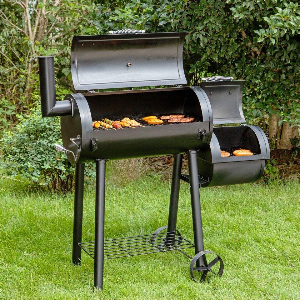 Large Charcoal BBQ Grill with Smoker Box