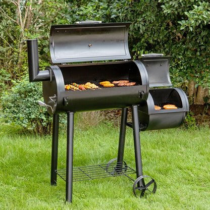 Large Charcoal BBQ Grill with Smoker Box