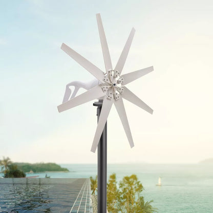 Quiet Home Wind Power Generator 8 Blade Turbine System