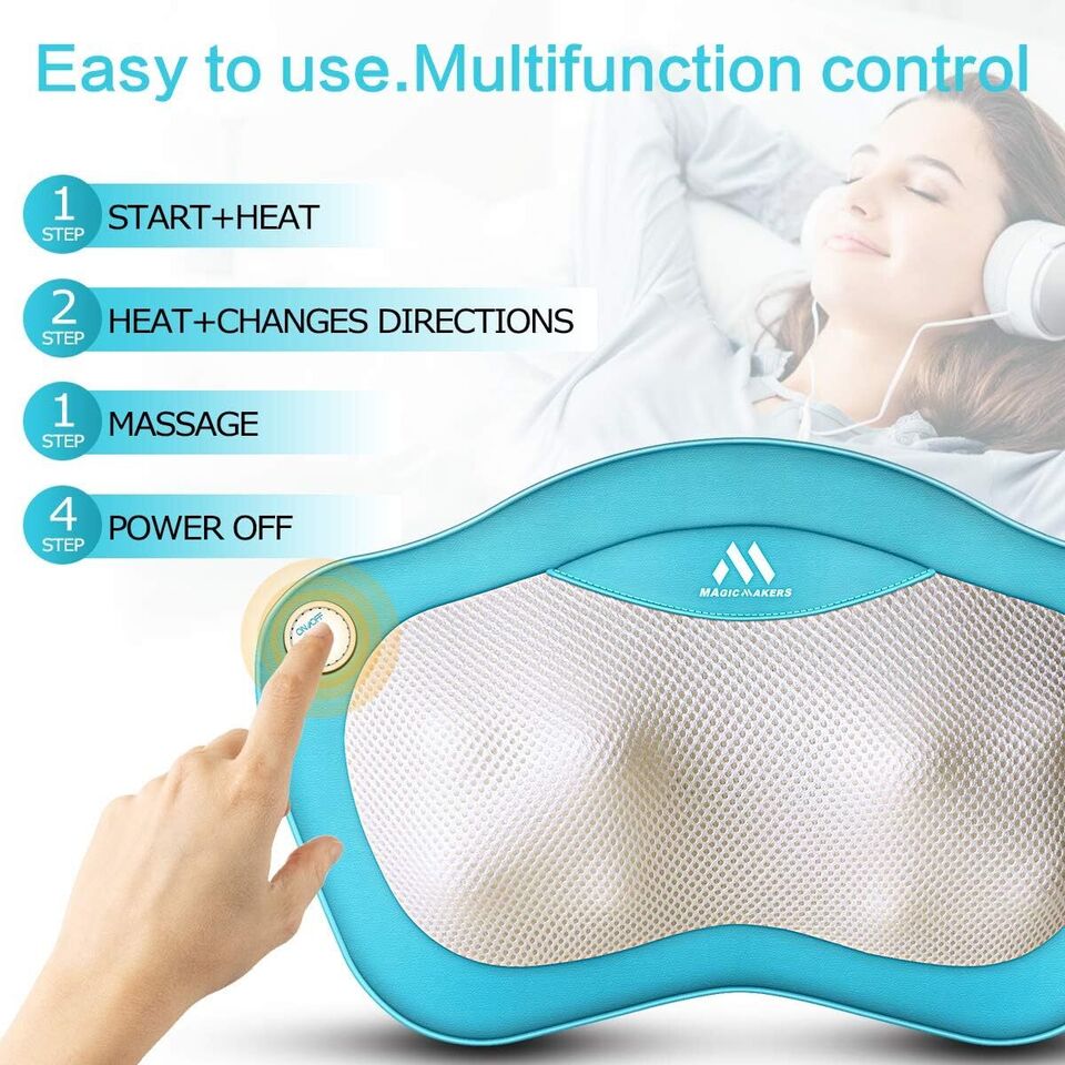 Relaxing Heat Massage Pillow for Neck and Back Pain