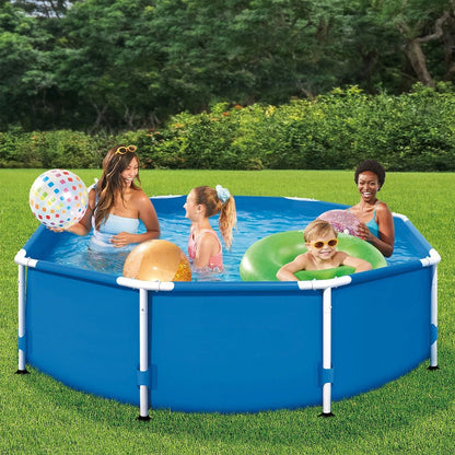 Large Round Above Ground Pool Kit with Frame - Halri