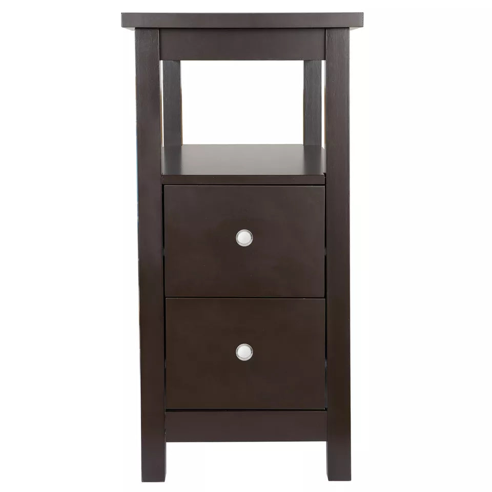 Compact Wooden Storage Side Table