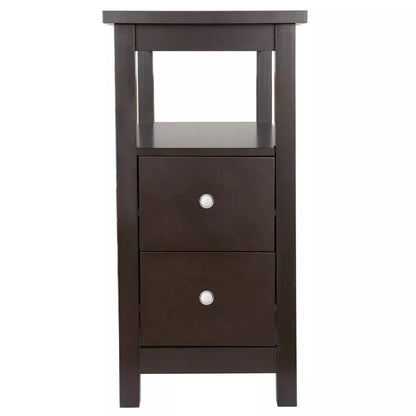 Compact Wooden Storage Side Table