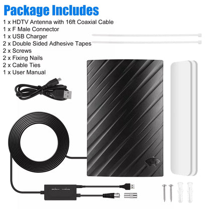 Improved 4K HDTV Indoor Digital TV Antenna with Amplifier