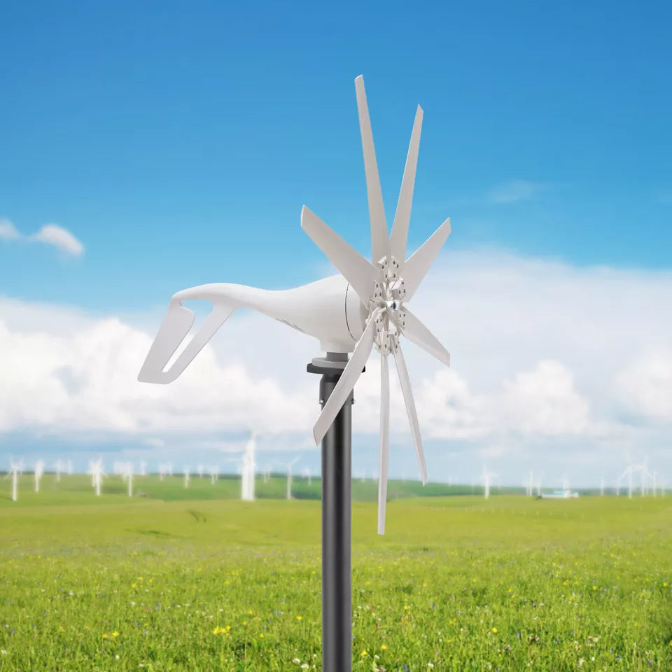 Quiet Home Wind Power Generator 8 Blade Turbine System - Halri