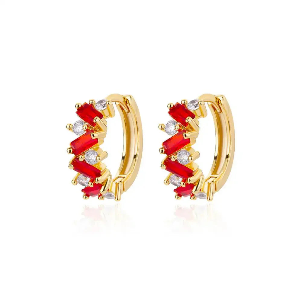 Sparkling Diamond Drop Hoop Earrings