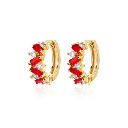 Sparkling Diamond Drop Hoop Earrings