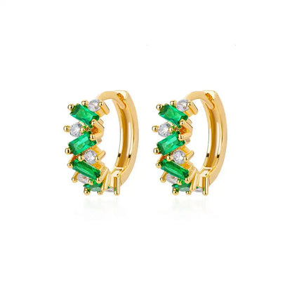 Sparkling Diamond Drop Hoop Earrings