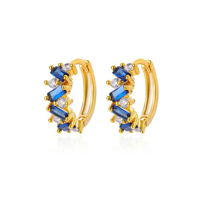 Sparkling Diamond Drop Hoop Earrings