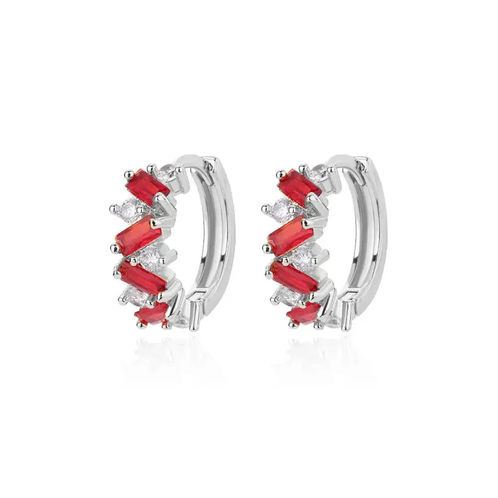 Sparkling Diamond Drop Hoop Earrings